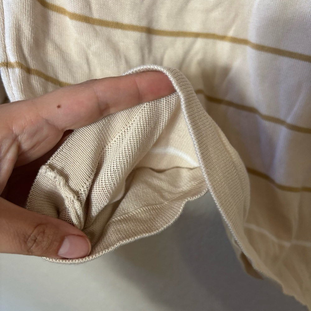 Burberry Golf Tan Lightweight Knit Striped Long Sleeve Sweater Extra Large - Picture 5 of 8